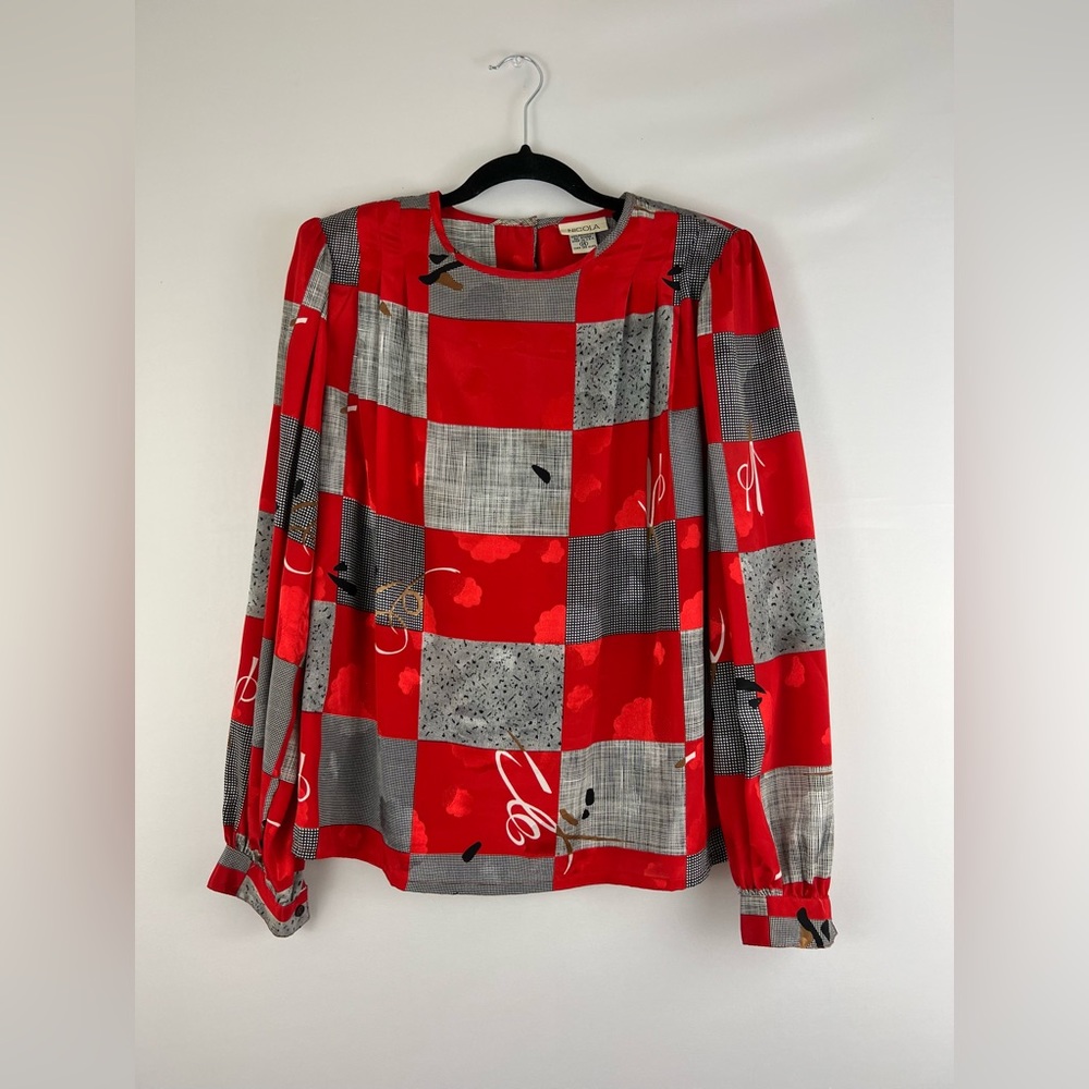 Nicola Vintage Long Sleeve Patchwork Blouse
